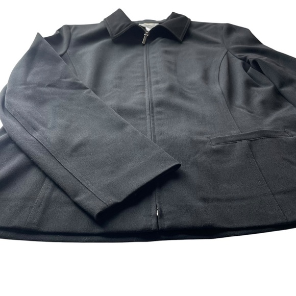 Talbots Stretch Blazer Jacket Black Size 8 Zip Up Business Office - Picture 5 of 10